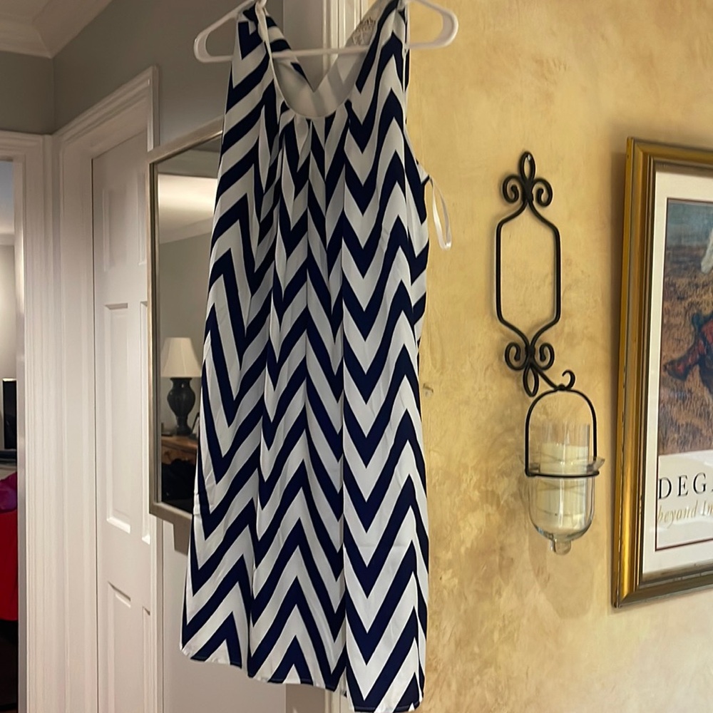 Navy and white summer dress